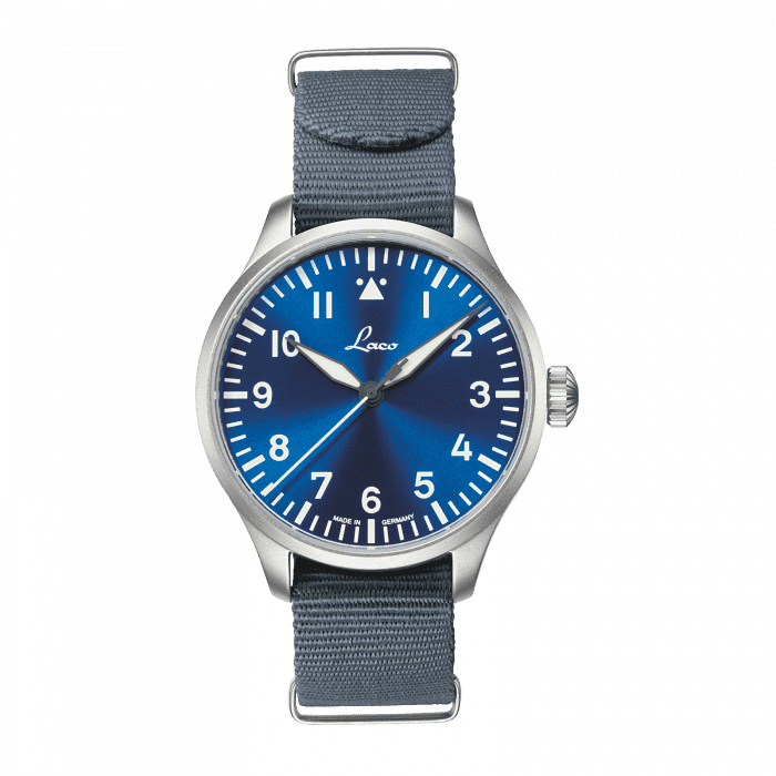 Laco 862102 : Pilot Watch Original Augsburg Blaue Stunde Stainless Steel / Blue