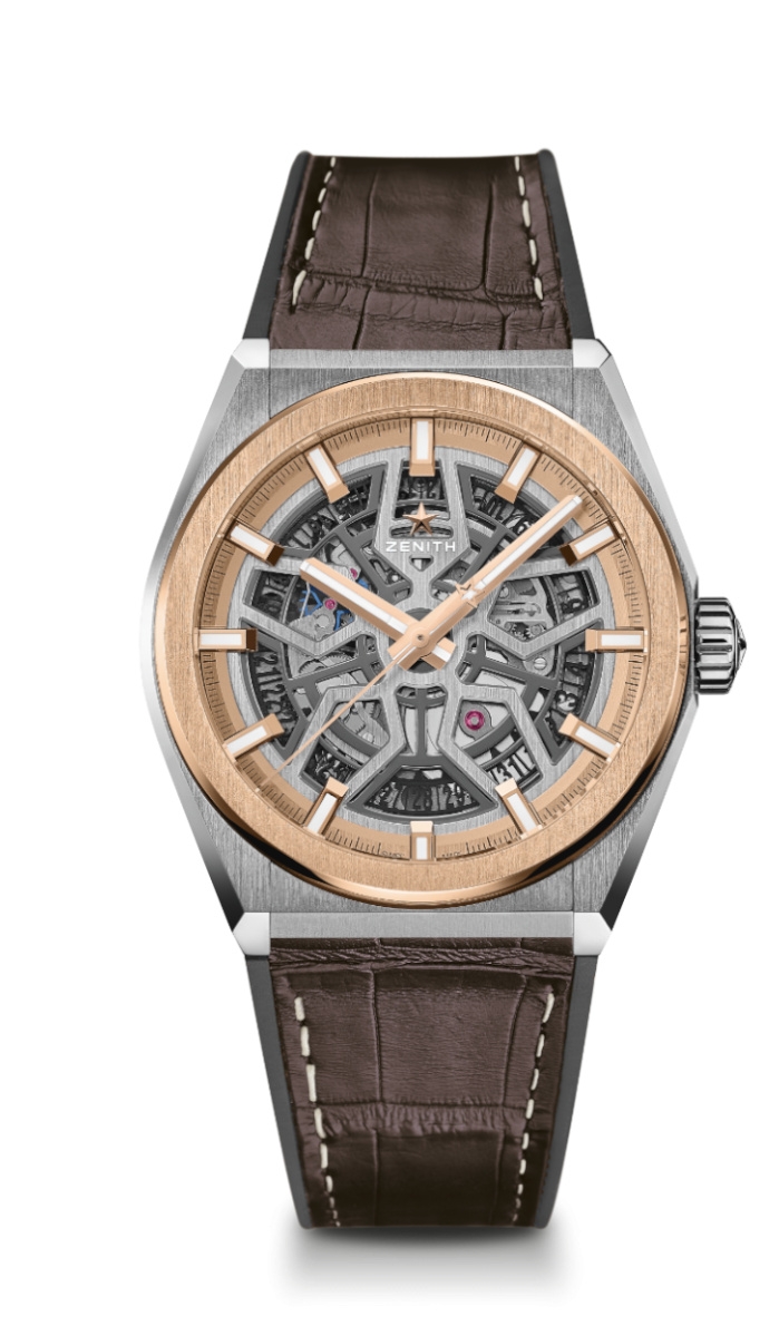 Zenith 87.9001.670/79.R589 : Defy Classic 41mm Titanium / Rose Gold / Alligator