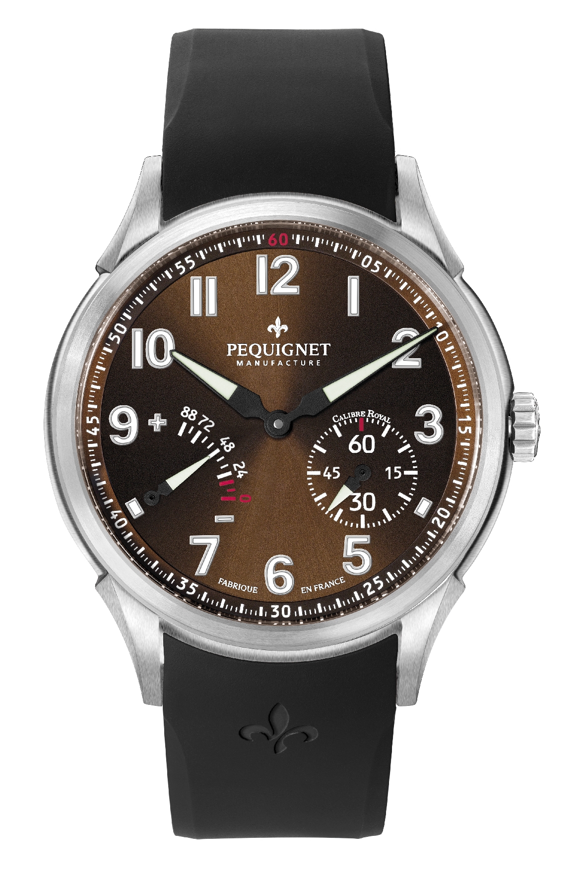 Pequignet 9032883 / 30 : Royale Titane Brown / Black Rubber