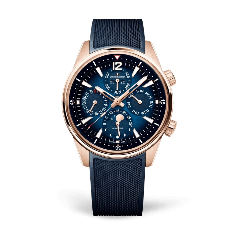 Jaeger-LeCoultre 908269J : Polaris Perpetual Calendar Pink Gold / Blue / Two Straps