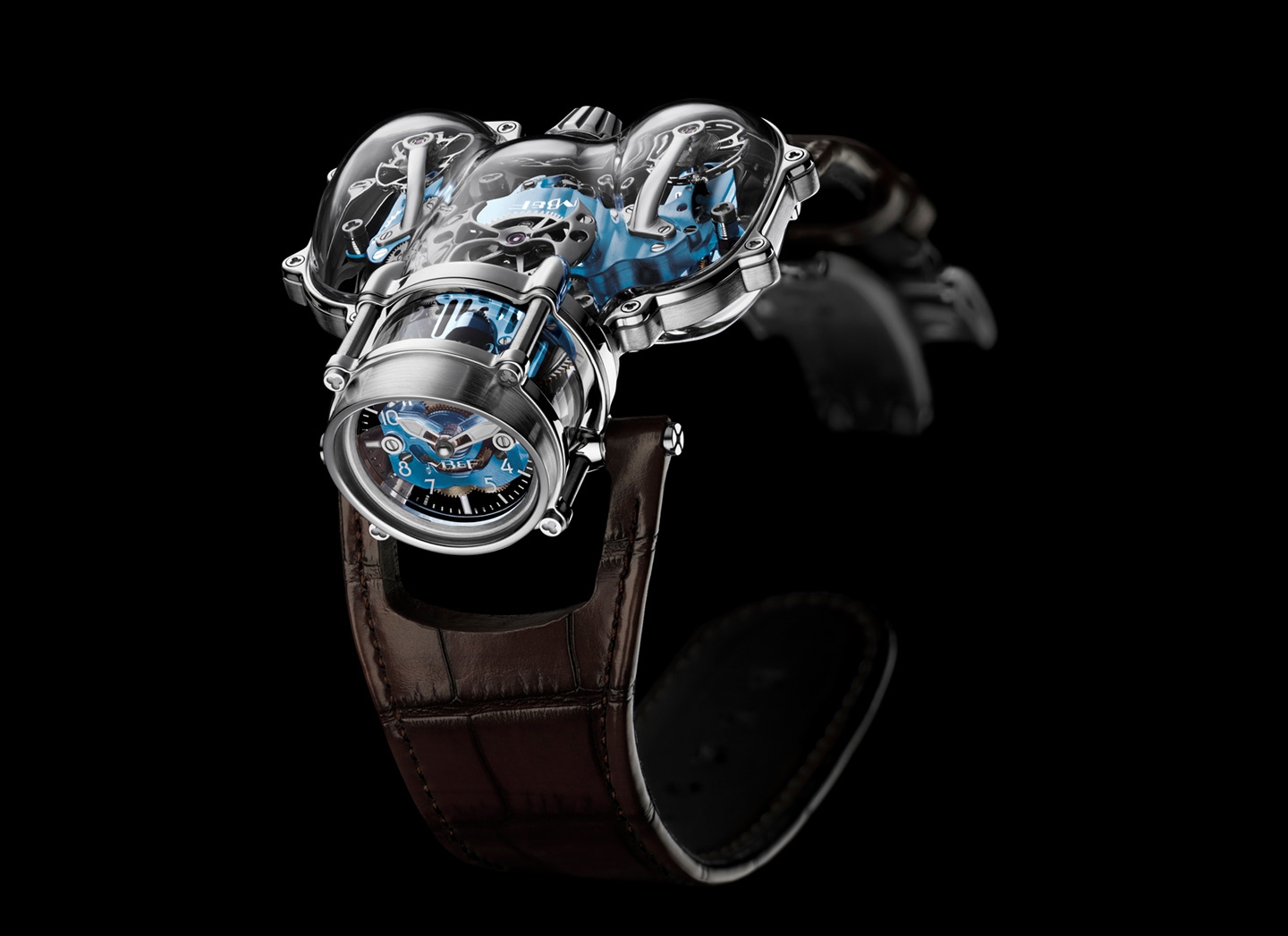 MB&F 91.SWL.BU : Horological Machine N°9 HM9 Sapphire Vision White Gold / Blue