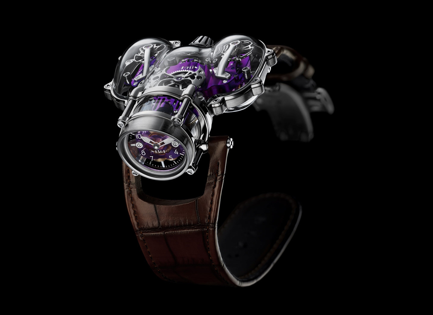 MB&F 91.SWL.PU : Horological Machine N°9 HM9 Sapphire Vision White Gold / Purple