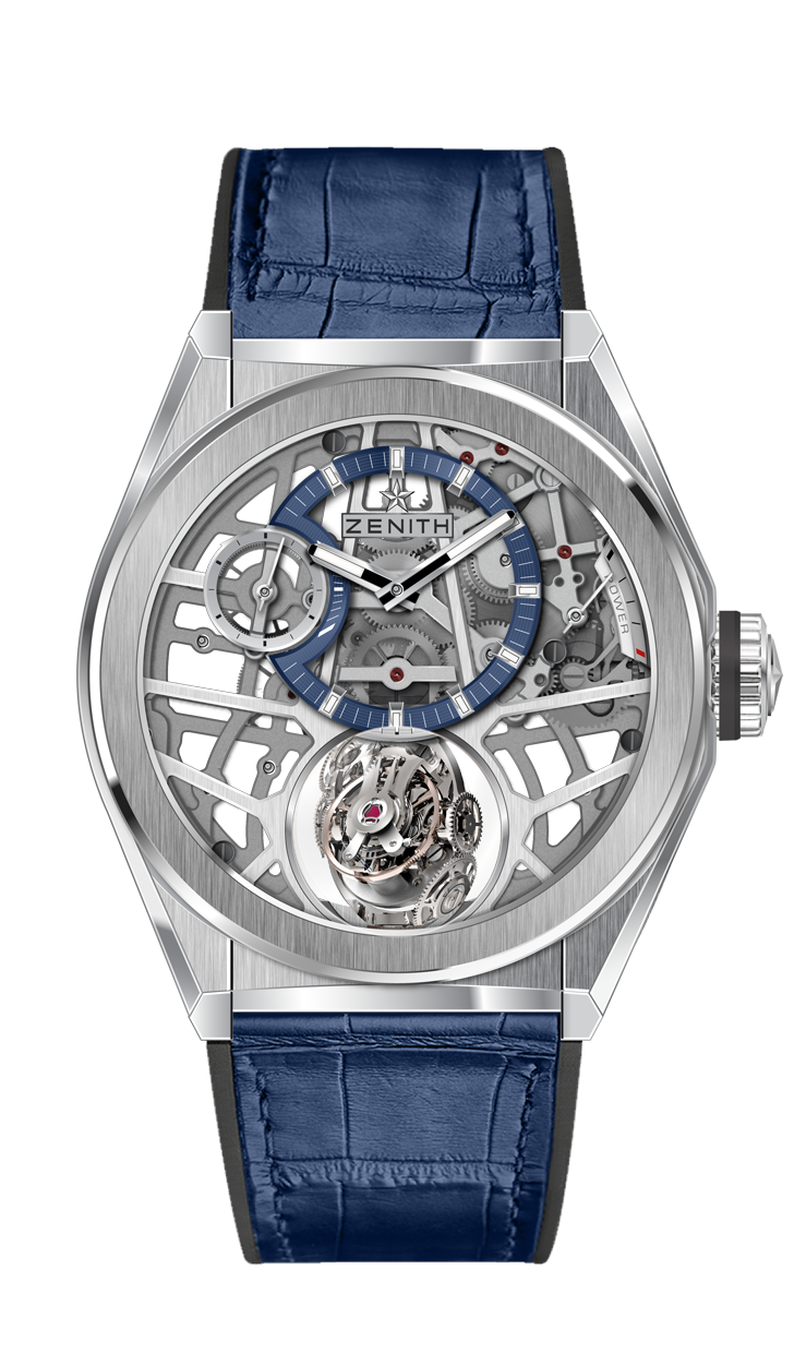 Zenith 95.9000.8812/78.R584 : Defy Zero G Titanium / Skeleton / Alligator