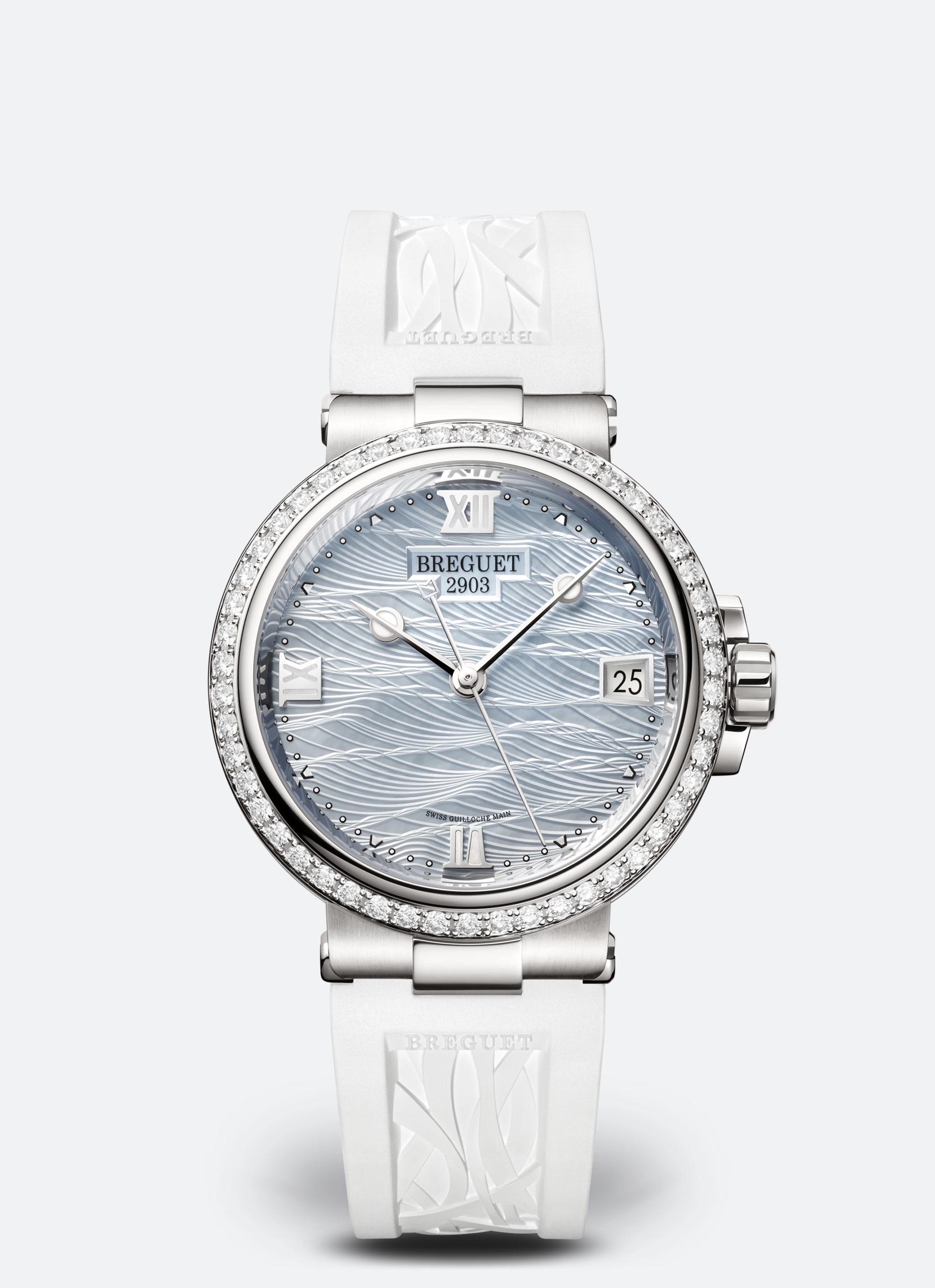 Breguet 9518BB/V2/584/D000 : Marine Dame 9518 White Gold - Diamond / MOP  / Rubber