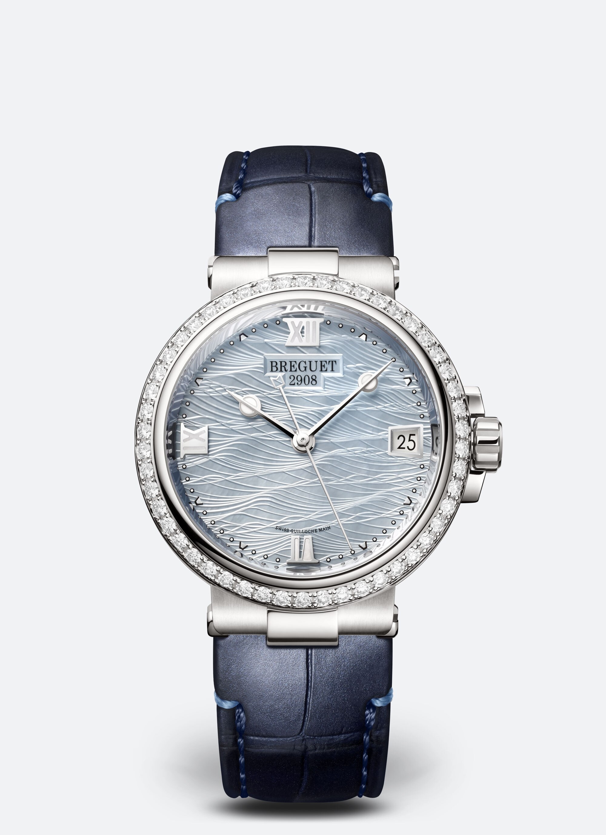 Breguet 9518BB/V2/984/D000 : Marine Dame 9518 White Gold - Diamond / MOP  / Alligator