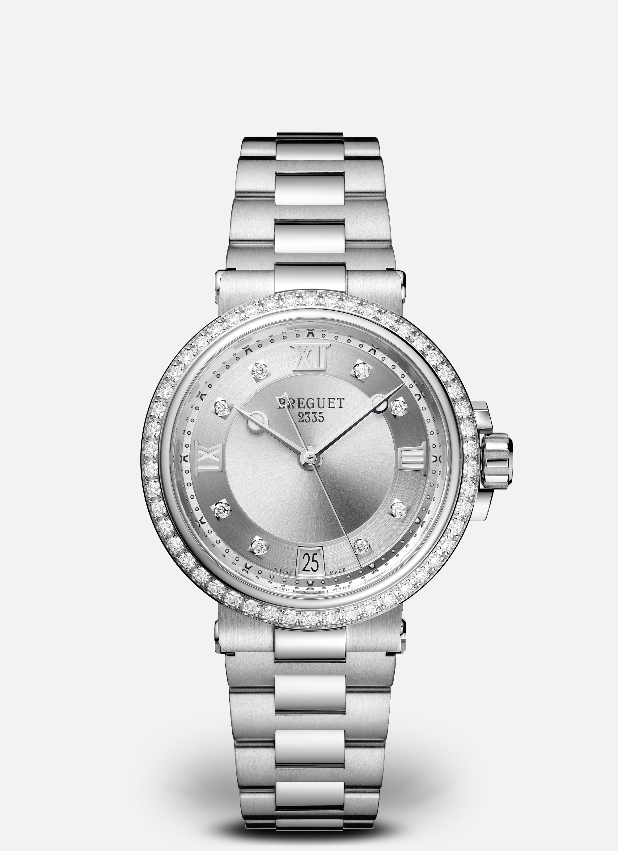 Breguet 9518ST/1D/S80/D001 : Marine Dame 9518 Stainless Steel - Diamond / Silver / Bracelet