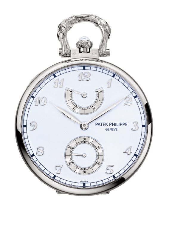 Patek Philippe 982/146G  : Pocket Watch Lepine Power Reserve White Gold / Winter Owl