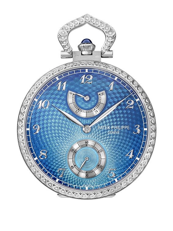 Patek Philippe 982/162G : Pocket Watch Lepine Power Reserve White Gold / Kingfisher