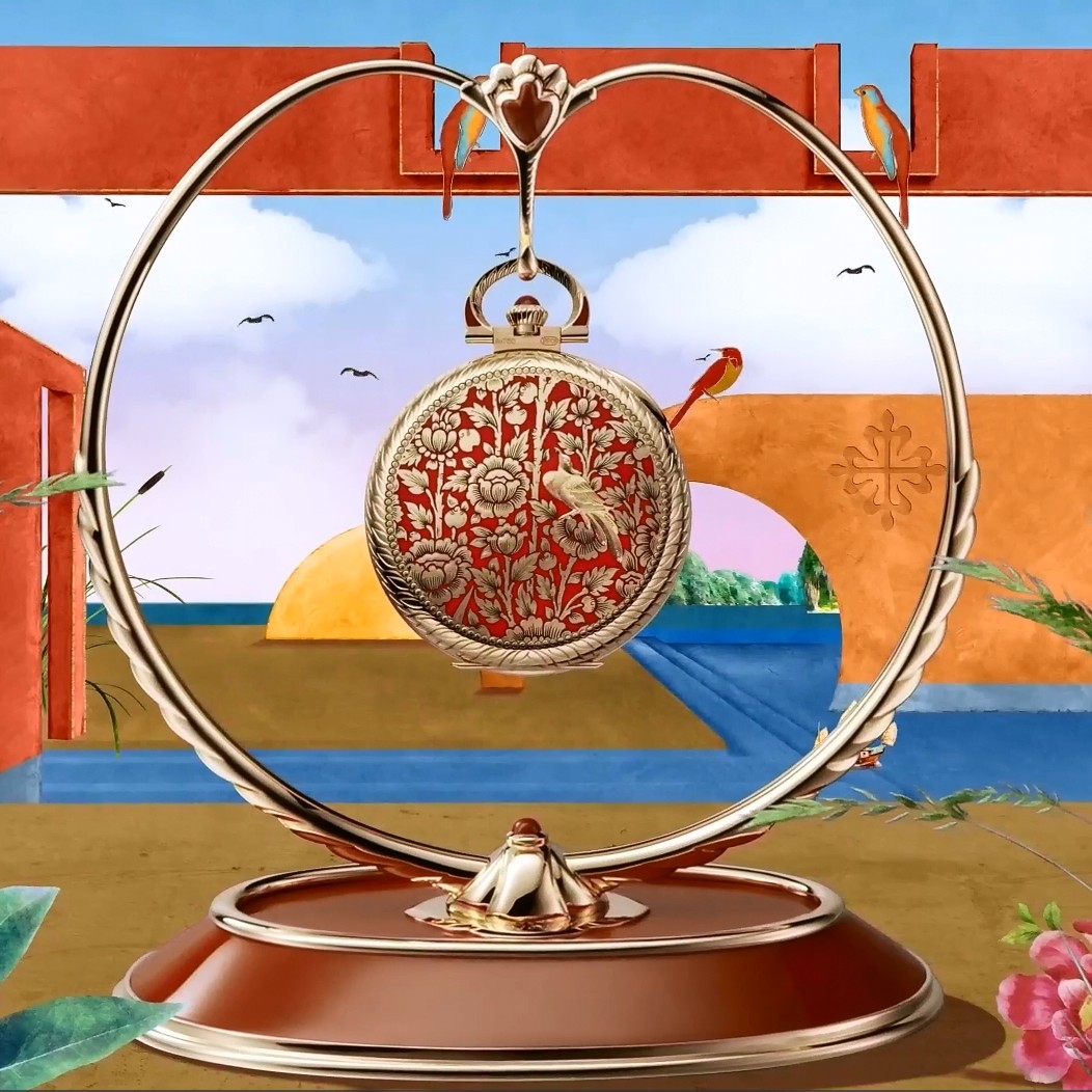 Patek Philippe 992/145J : Pocket Watch Lepine Yellow Gold / Gold Birds