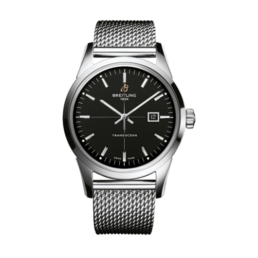 Breitling A1036012/BA91/154A : Transocean Date Stainless Steel / Black / Bracelet