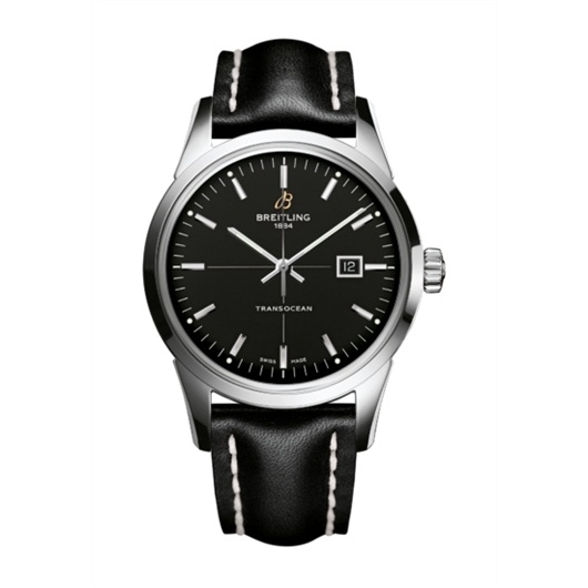Breitling A1036012/BA91/435X/A20BA.1 : Transocean Date Stainless Steel / Black / Calf / Pin