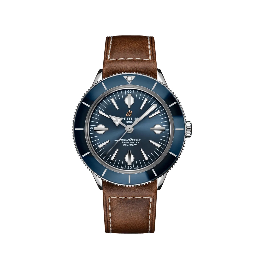 Breitling A10370161C1P2 : Superocean Heritage '57 Stainless Steel / Blue / Calf / Folding