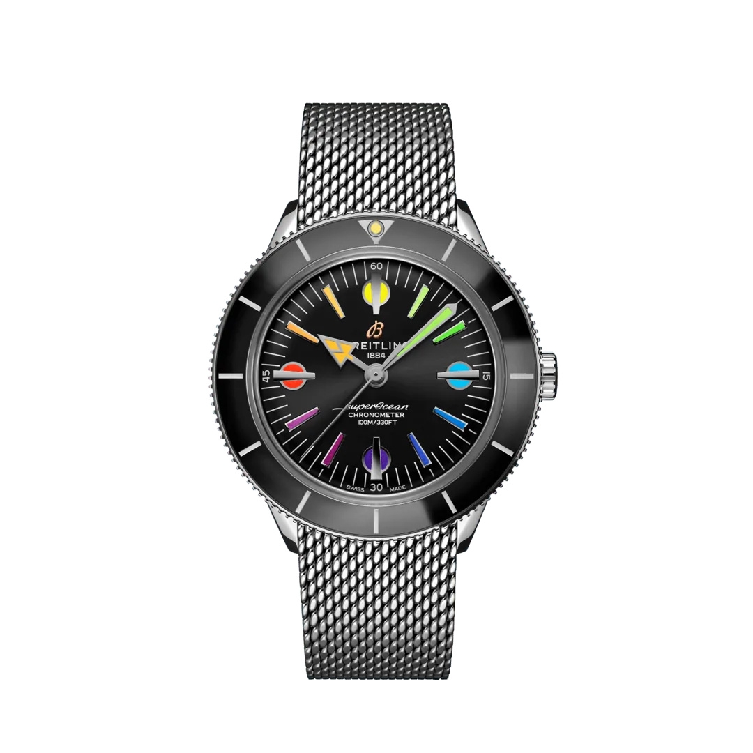 Breitling A103701A1B1A1 : Superocean Heritage '57 Stainless Steel / Rainbow Boutique Limited Edition / Mesh