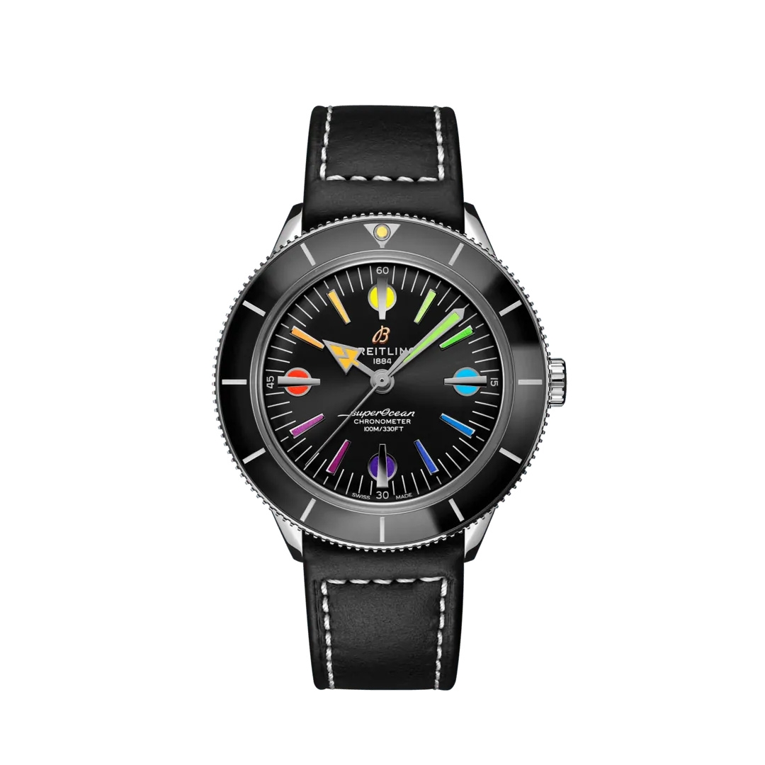 Breitling A103701A1B1X2 : Superocean Heritage '57 Stainless Steel / Rainbow Boutique Limited Edition / Calf / Folding