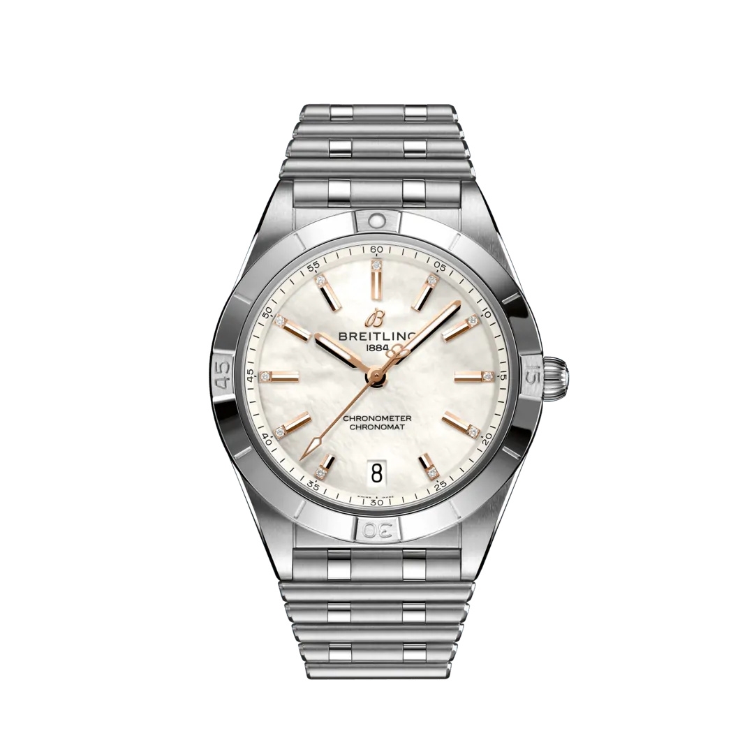 Breitling A10380101A4A1 : Chronomat Automatic 36 Stainless Steel / MOP / Rouleaux