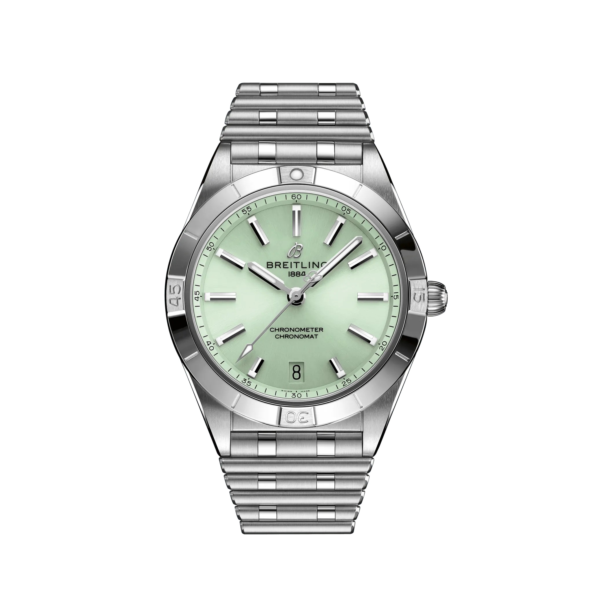 Breitling A10380101L1A1 : Chronomat Automatic 36 Stainless Steel / Green / Rouleaux