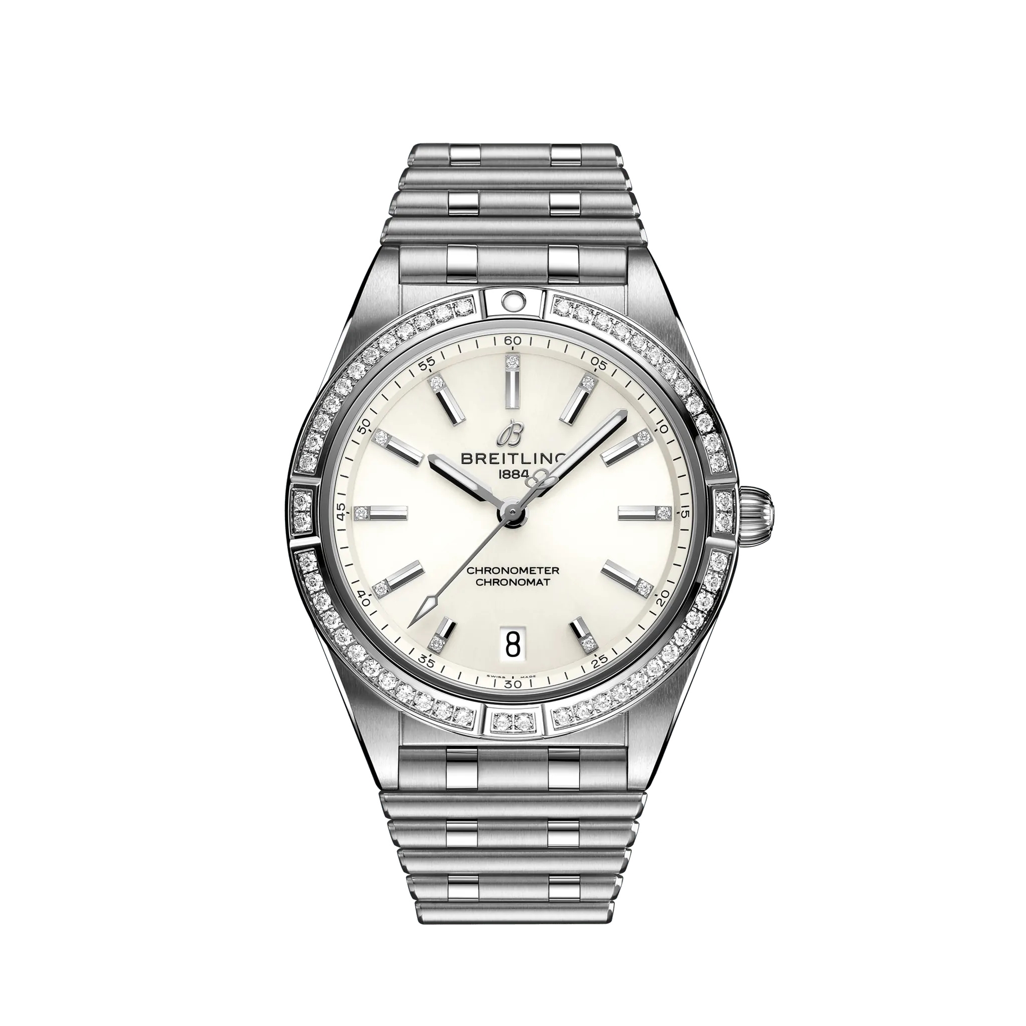 Breitling A10380591A1A1 : Chronomat Automatic 36 Stainless Steel - Diamond / White / Rouleaux