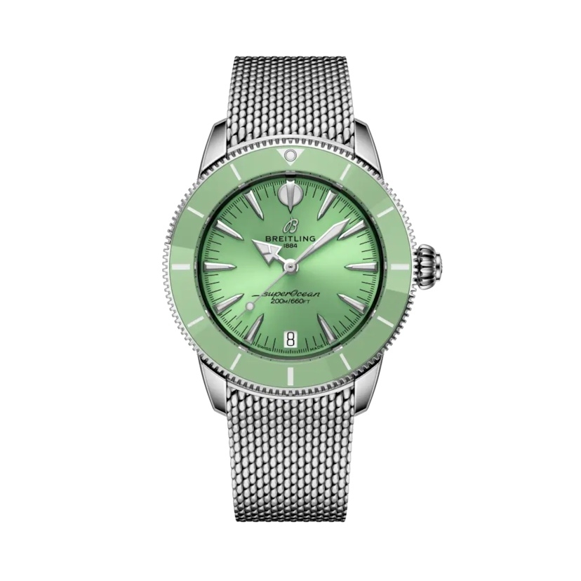 Breitling A10390361L1A1 : Superocean Heritage B31 Automatic 36 Stainless Steel / Green / Milanese