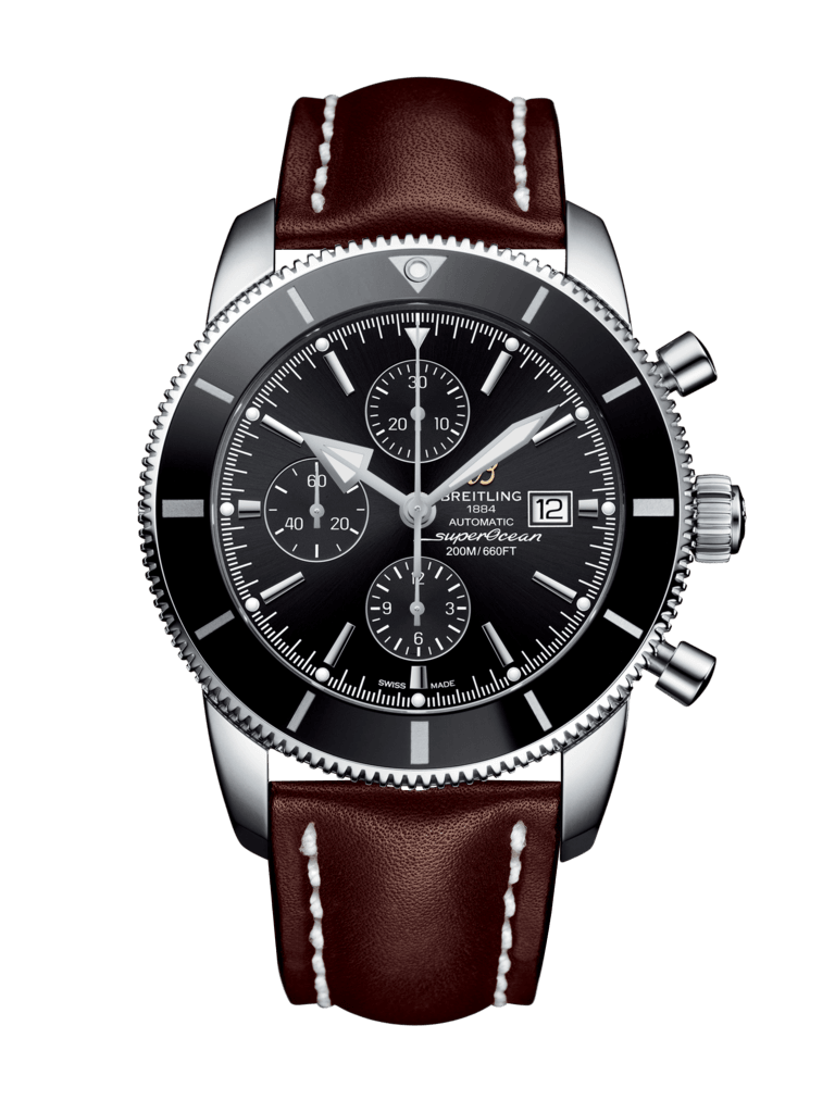 Breitling A1331212/BF78/444X/A20D.1 : Superocean Heritage II 46 Chronograph Stainless Steel / Black / Black /  Calf / Folding