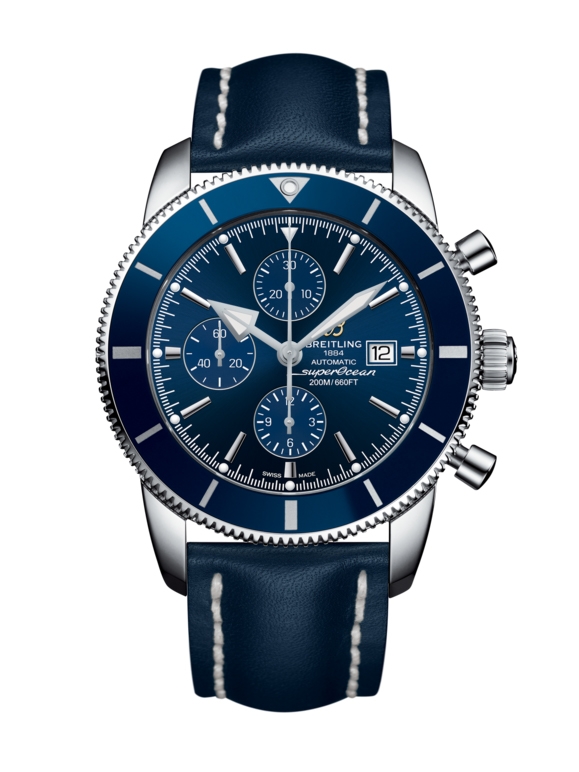 Breitling  A1331216/C963/101X/A20BA.1 : Superocean Heritage II 46 Chronograph Stainless Steel / Blue / Blue /  Calf / Pin