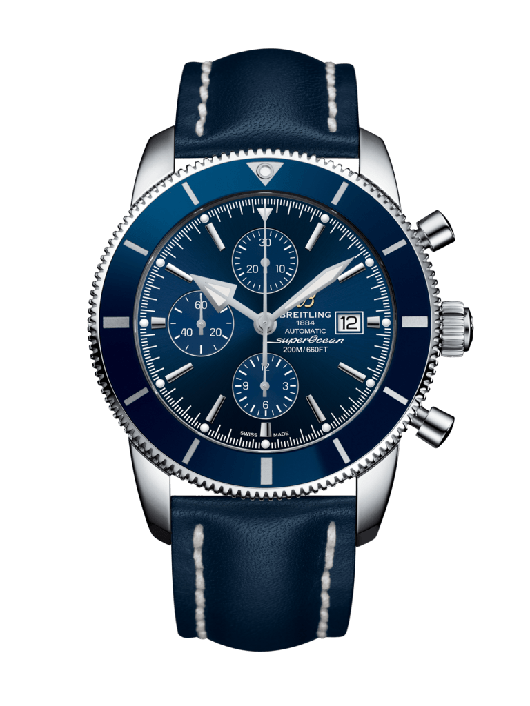 Breitling  A1331216/C963/102X/A20D.1 : Superocean Heritage II 46 Chronograph Stainless Steel / Blue / Blue /  Calf / Folding