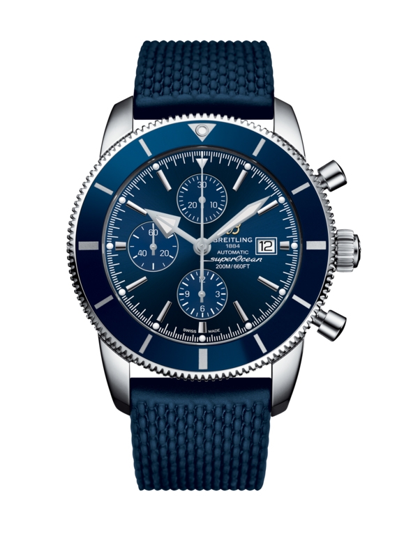 Breitling A1331216/C963/277S : Superocean Heritage II 46 Chronograph Stainless Steel / Blue / Blue /  Rubber / Pin