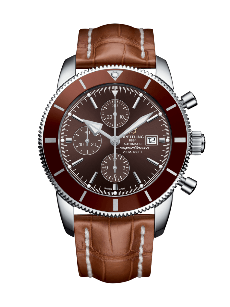 Breitling  A1331233/Q616/755P/A20D.1 : Superocean Heritage II 46 Chronograph Stainless Steel / Bronze / Bronze /  Croco / Folding
