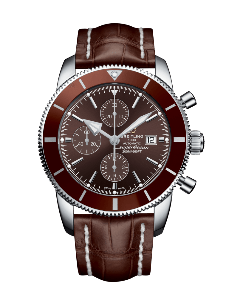 Breitling A1331233/Q616/757P/A20D.1 : Superocean Heritage II 46 Chronograph Stainless Steel / Bronze / Bronze /  Croco / Folding