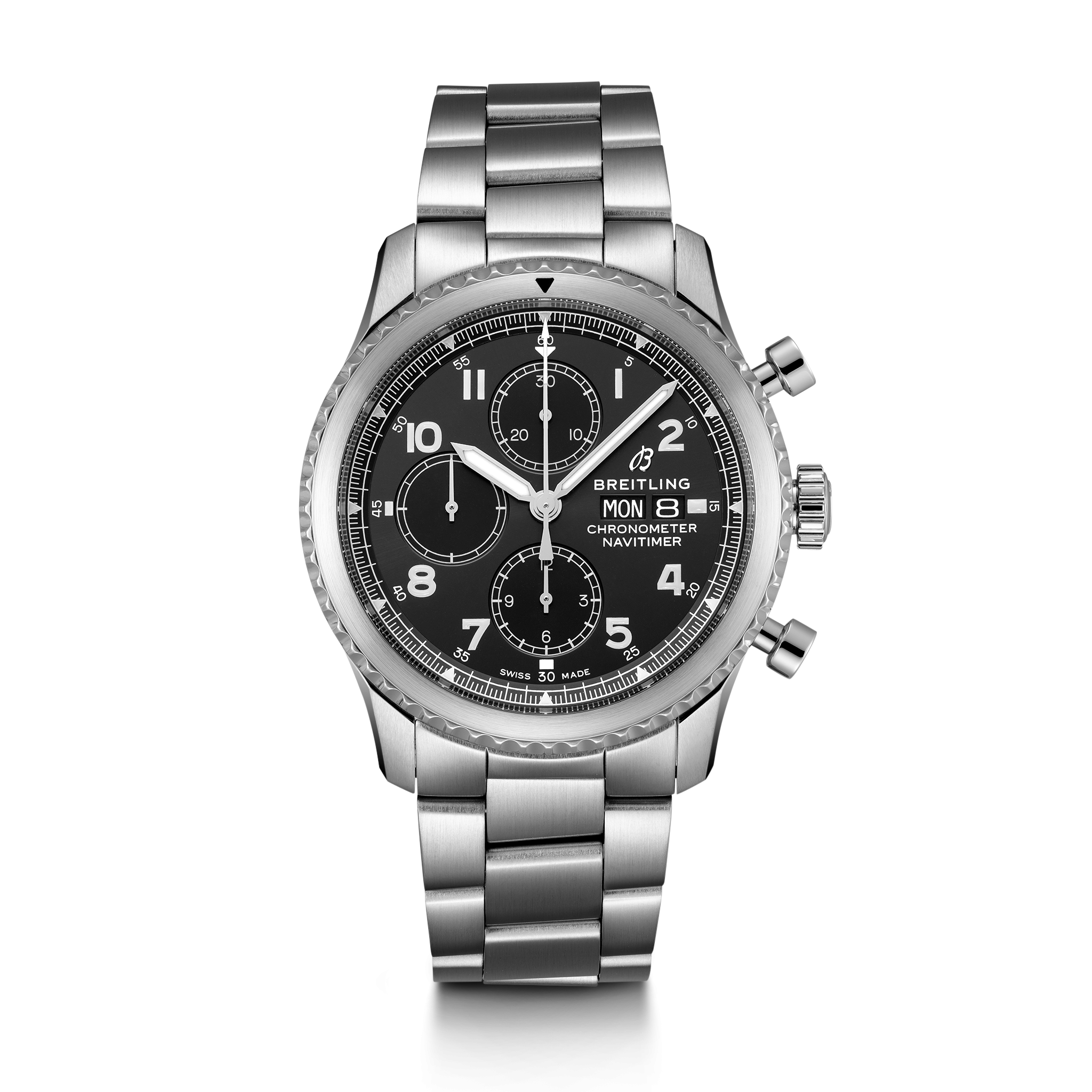 Breitling A13314101B1A1 : Navitimer 8 Chronograph 43 Stainless Steel / Black / Bracelet