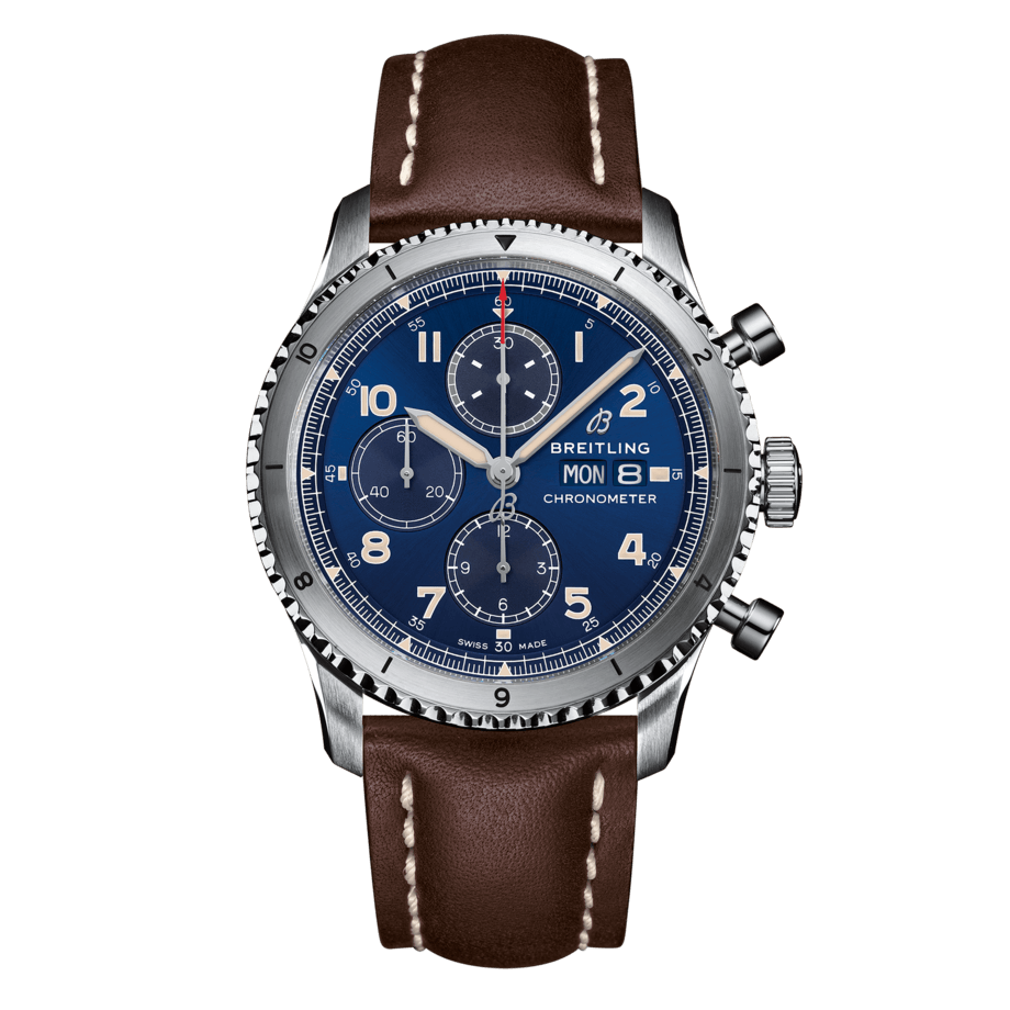 Breitling A13316101C1X4 : Aviator 8 Chronograph 43 Stainless Steel / Blue / Calf / Folding
