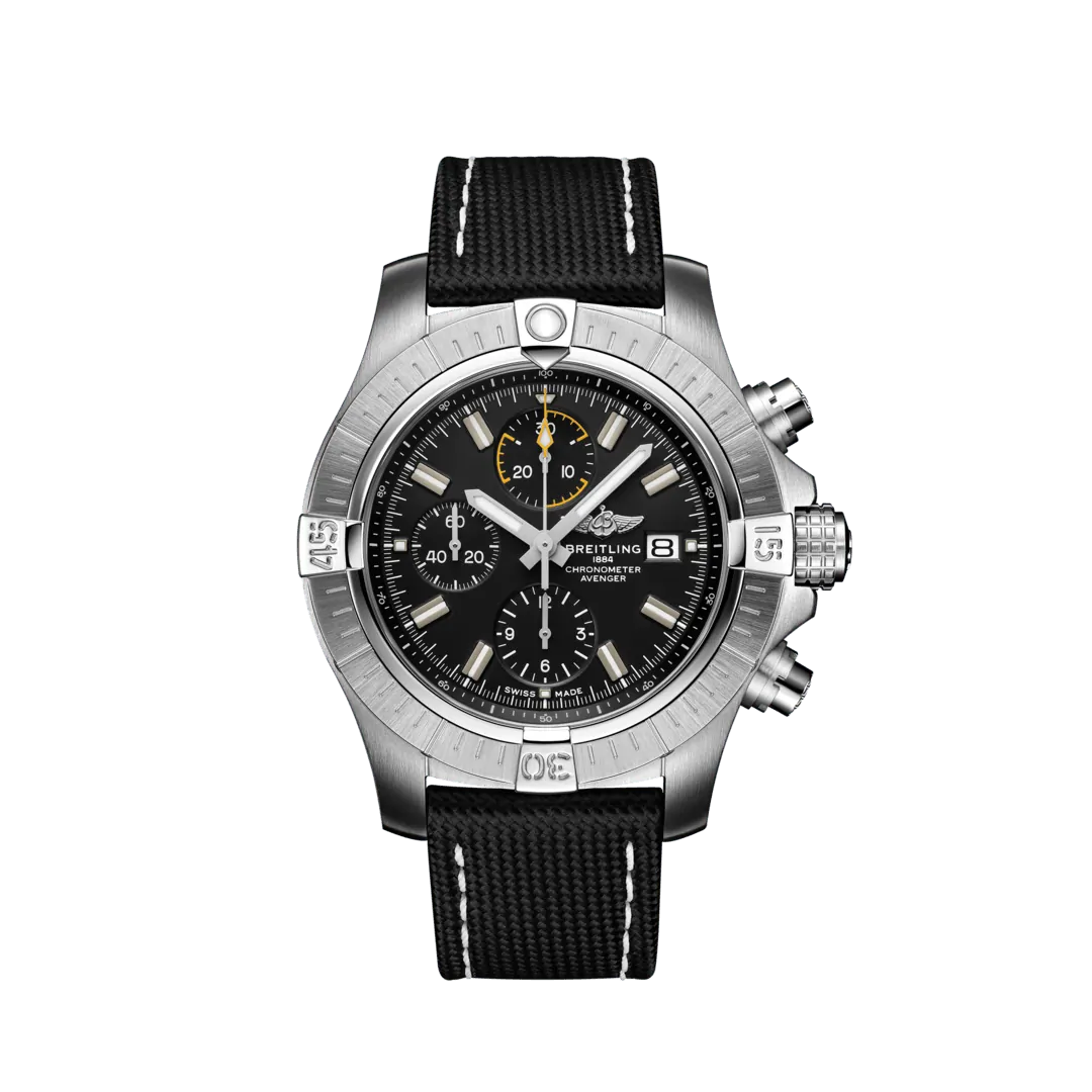 Breitling A13317101B1X2 : Avenger Chronograph 45 Stainless Steel / Black / Military / Folding