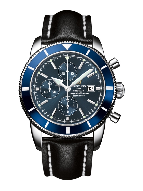 Breitling A1332016.C758.441X : Superocean Heritage 46 Chronograph Stainless Steel / Blue / Blue / Calf