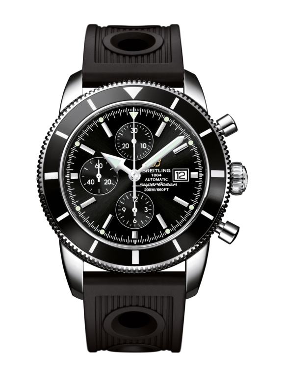 Breitling A1332024.B908.201S : Superocean Heritage 46 Chronograph Stainless Steel / Black / Black / Rubber