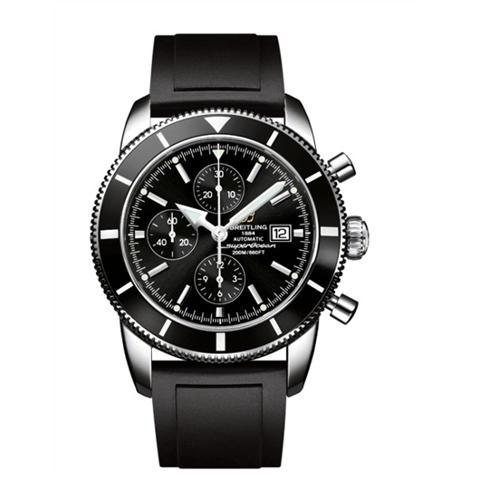 Breitling A1332024.B908135S : Superocean Heritage 46 Chronograph Stainless Steel / Black / Black / Rubber