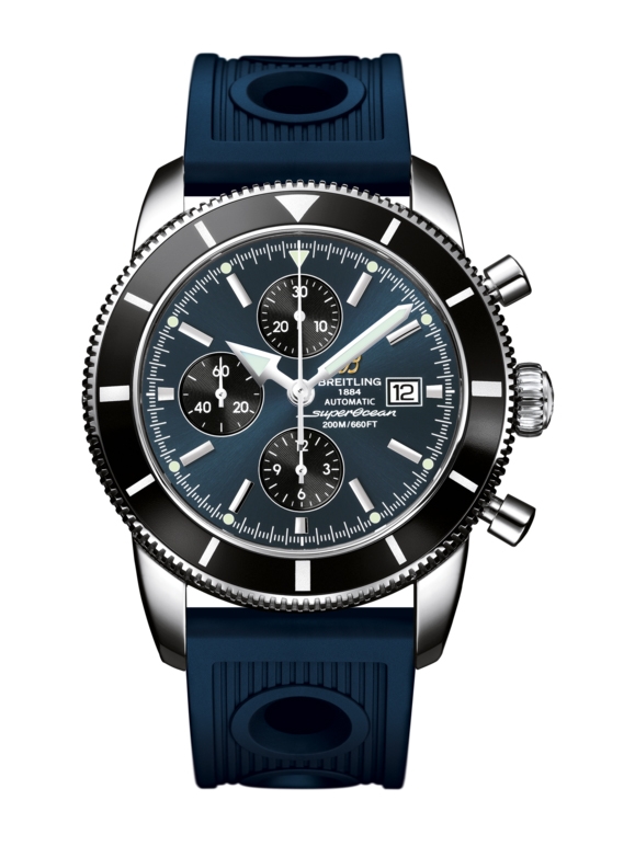 Breitling A1332024.C817.441X : Superocean Heritage 46 Chronograph Stainless Steel / Black / Gun Blue / Calf