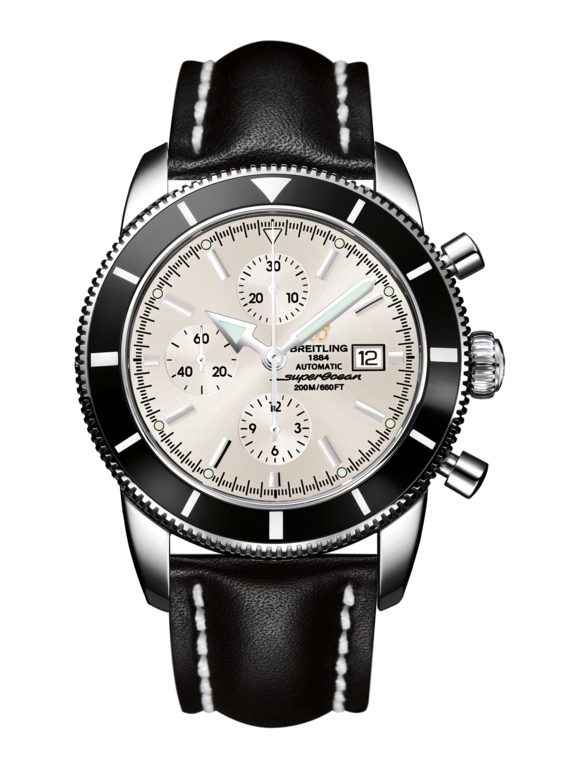 Breitling A1332024.G698.441X : Superocean Heritage 46 Chronograph Stainless Steel / Black / Stratus Silver / Calf