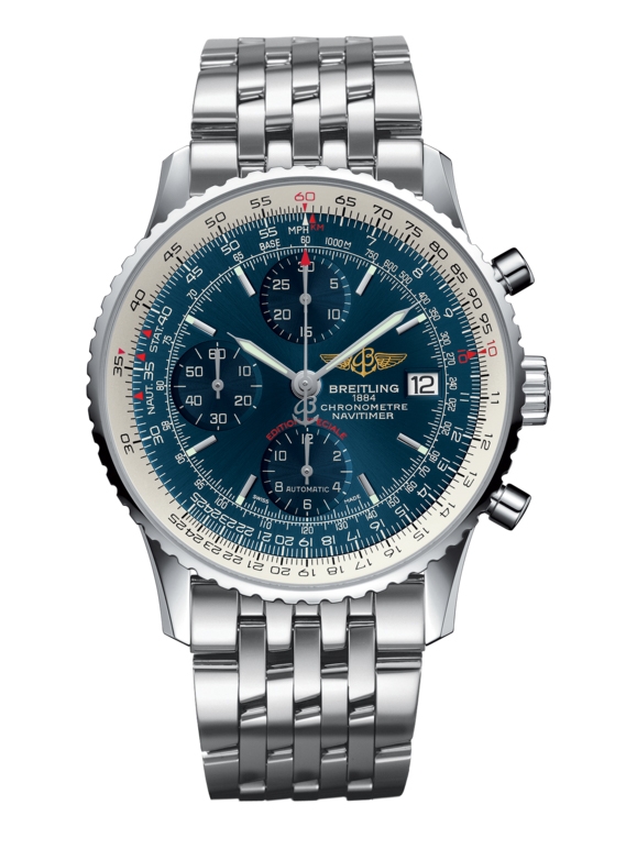 Breitling A1332412.C942.451A : Navitimer Heritage Stainless Steel / Aurora Blue / Bracelet