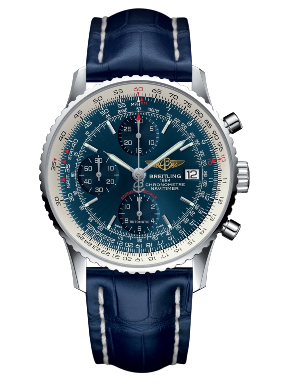 Breitling A1332412.C942.731P : Navitimer Heritage Stainless Steel / Aurora Blue / Croco