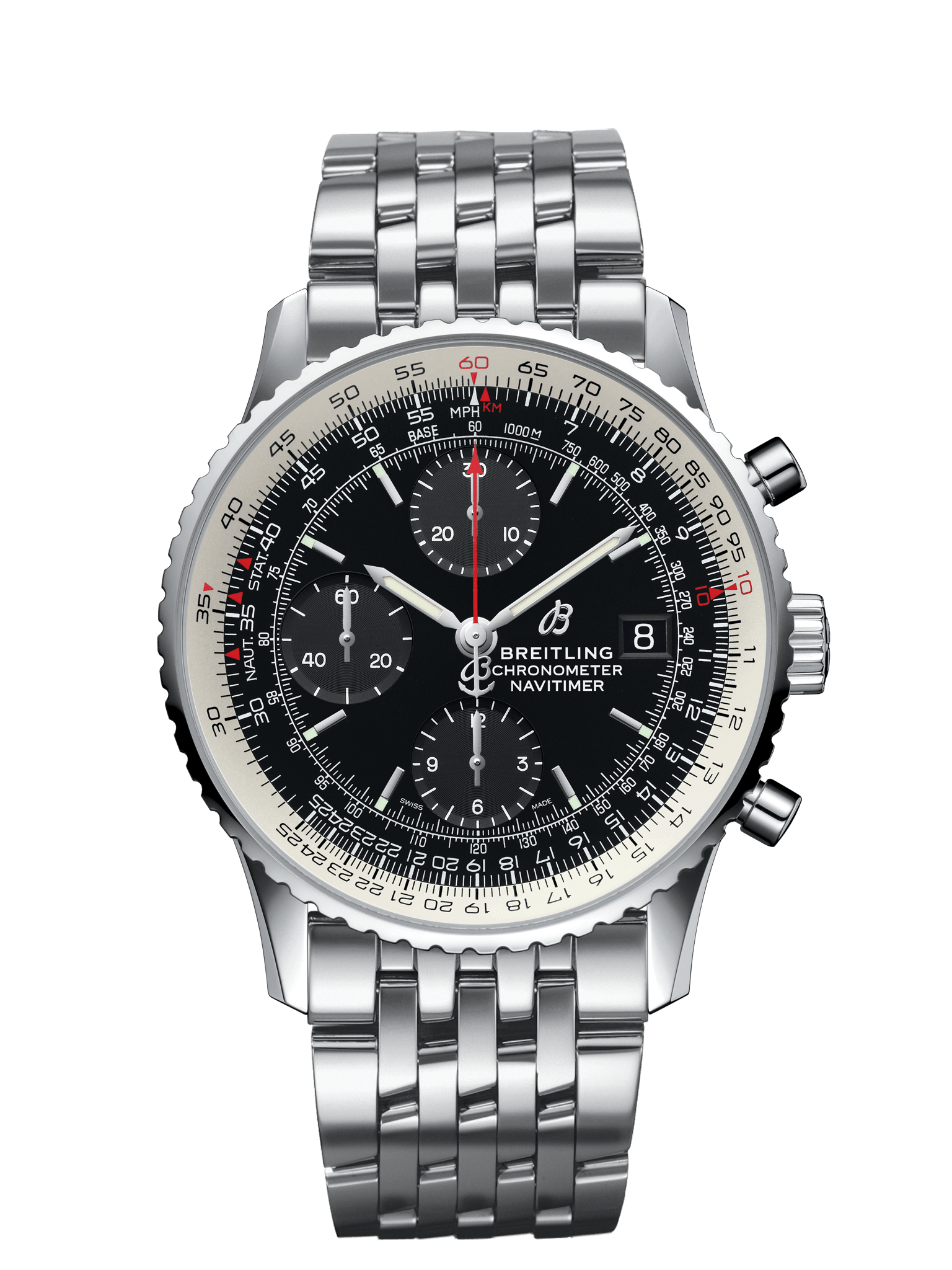Breitling A13324121B1A1 : Navitimer 1 Chronograph 41 Stainless Steel / Black / Bracelet