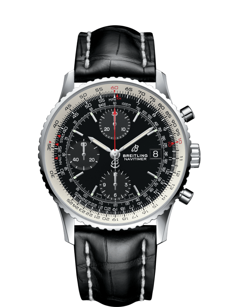 Breitling A13324121B1P2 : Navitimer 1 Chronograph 41 Stainless Steel / Black / Black Croco / Folding
