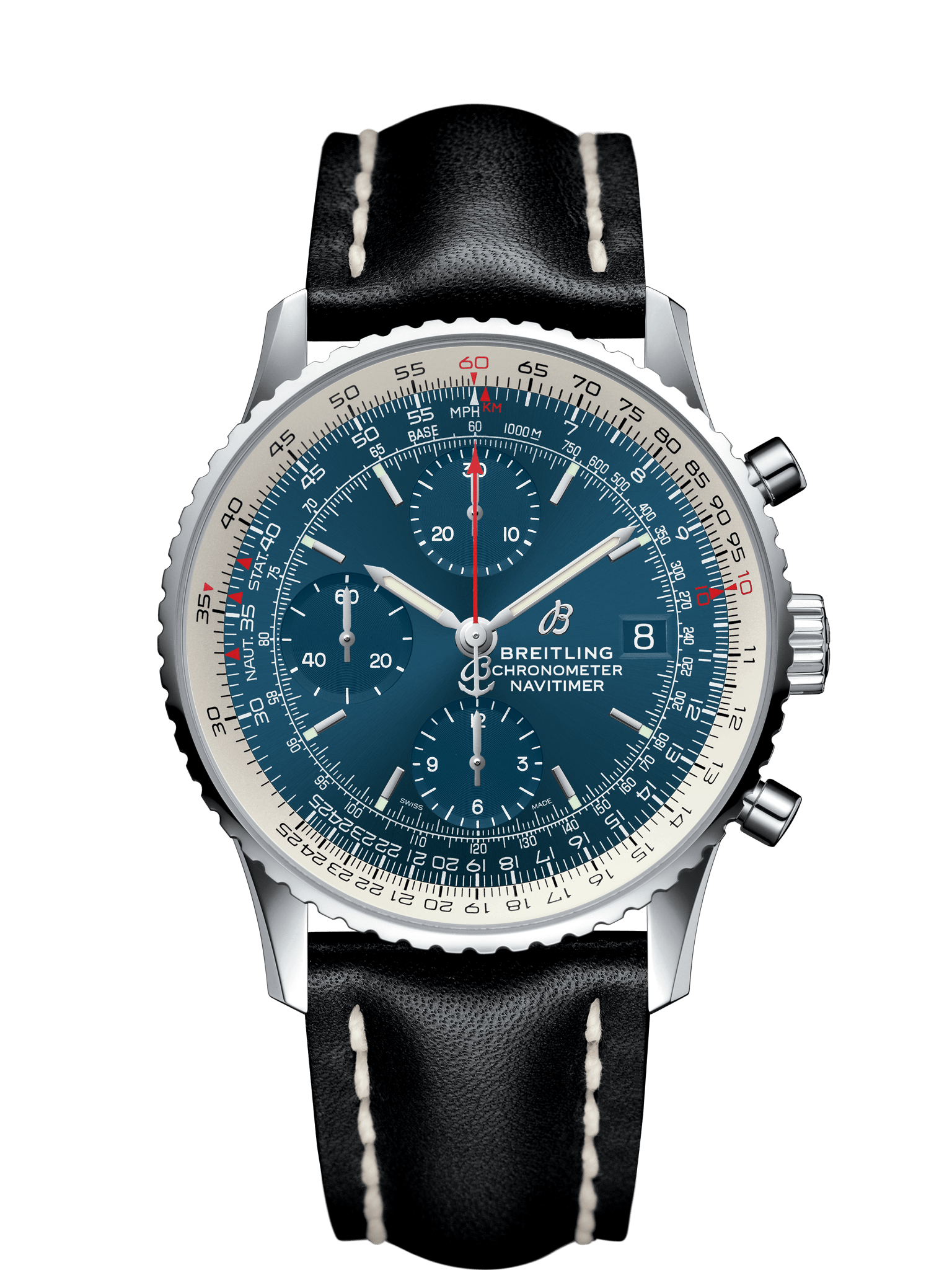 Breitling A13324121C1X1 : Navitimer 1 Chronograph 41 Stainless Steel / Blue / Calf / Pin
