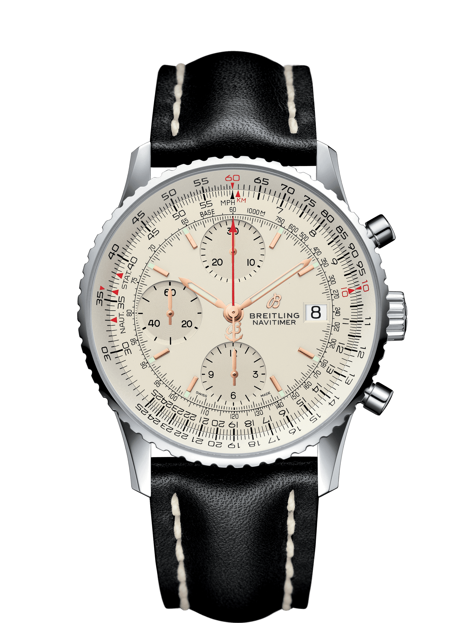Breitling A13324121G1X2 : Navitimer 1 Chronograph 41 Stainless Steel / Silver / Calf / Pin