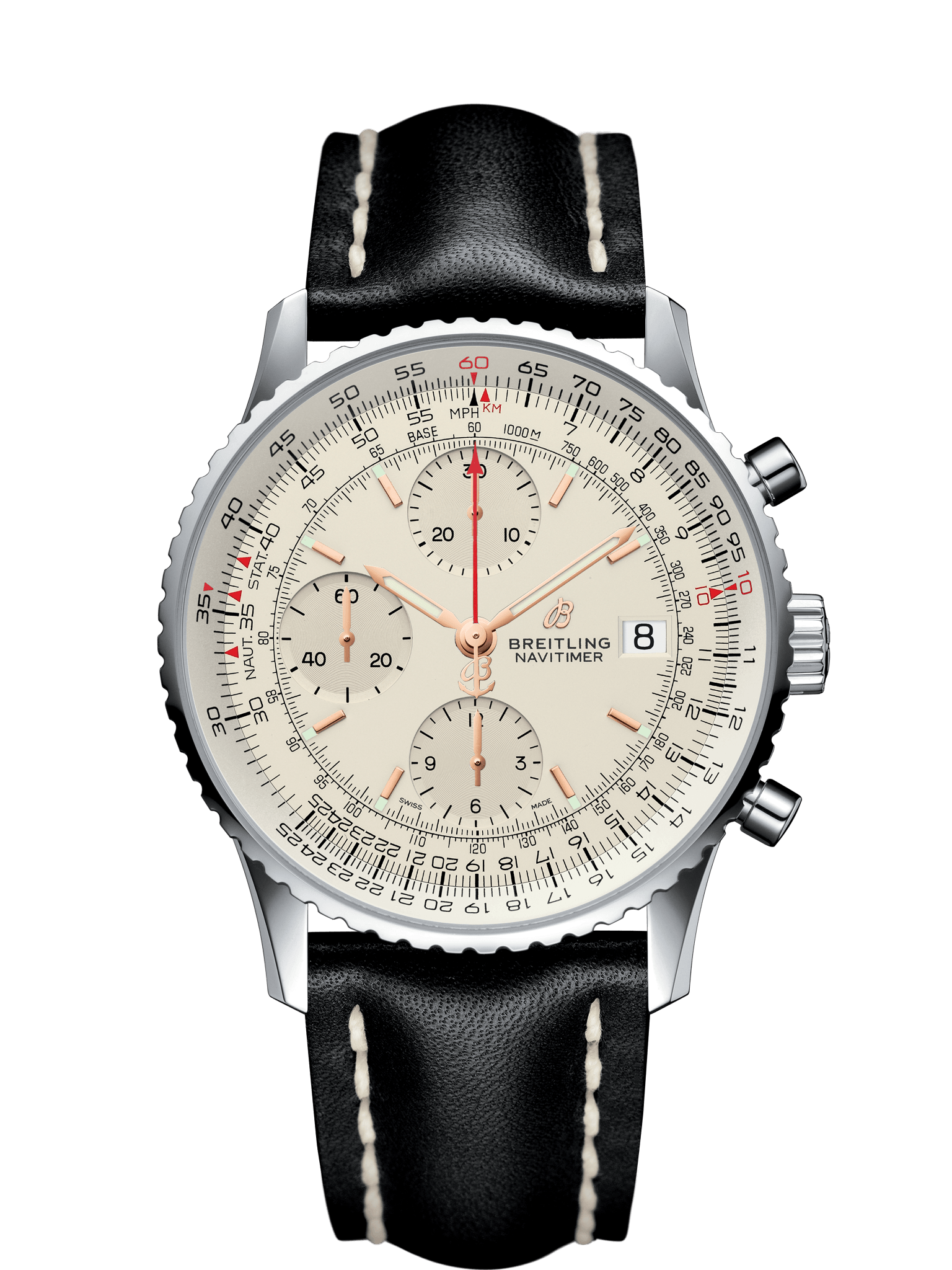 Breitling A13324121G1X4 : Navitimer 1 Chronograph 41 Stainless Steel / Silver / Calf / Folding