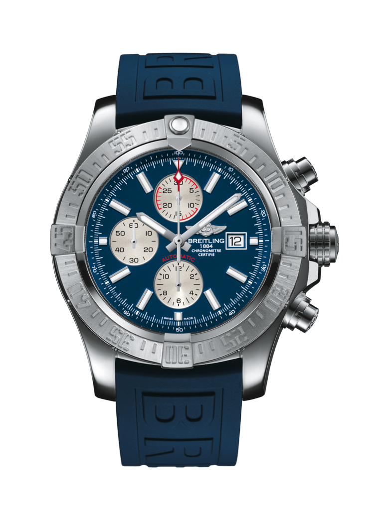 Breitling A13371111C1S1 : Super Avenger II Stainless Steel / Mariner Blue / Rubber / Folding