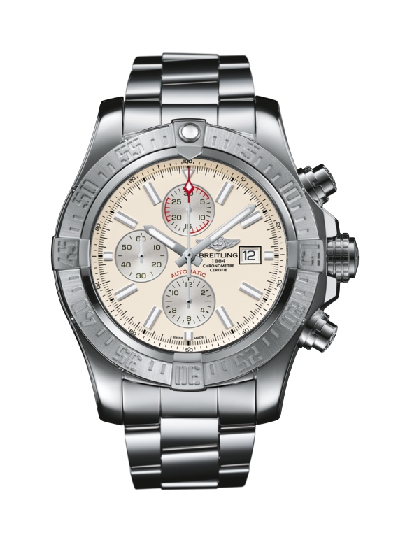 Breitling A13371111G1A1 : Super Avenger II Stainless Steel / Stratus Silver / Bracelet
