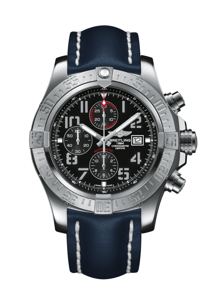 Breitling A1337111/BC28/101X/A20BA.1 : Super Avenger II Stainless Steel / Volcano Black / Calf / Pin