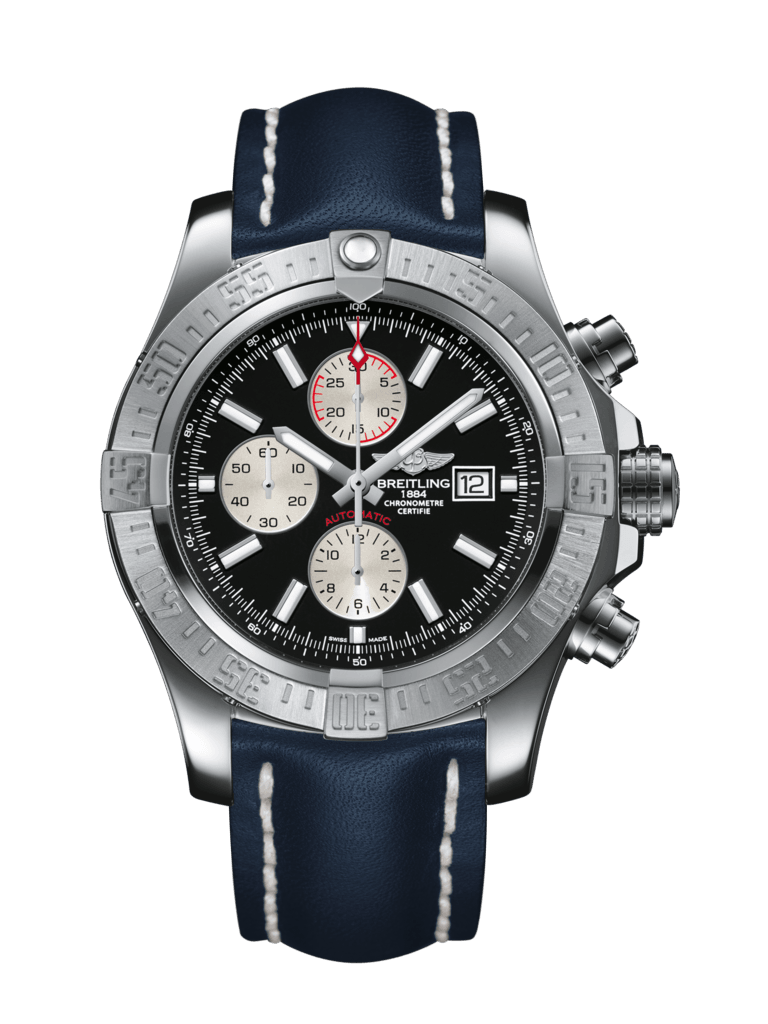 Breitling A1337111/BC29/101X/A20BA.1 : Super Avenger II Stainless Steel / Volcano Black / Calf / Pin