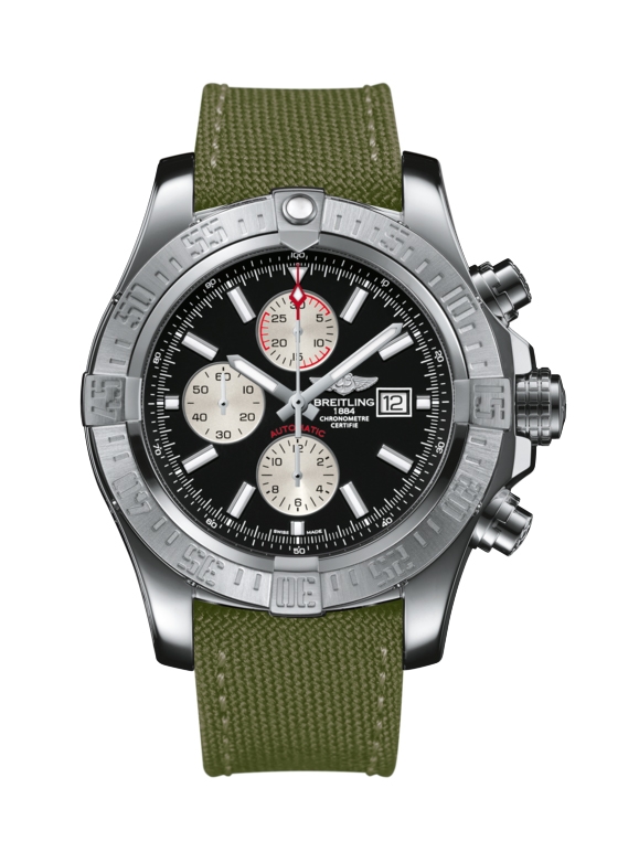 Breitling A1337111/BC29/105W/A20BA.1 : Super Avenger II Stainless Steel / Volcano Black / Military / Pin