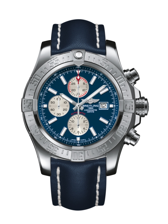 Breitling A1337111/C871/101X/A20BA.1 : Super Avenger II Stainless Steel / Mariner Blue / Calf / Pin