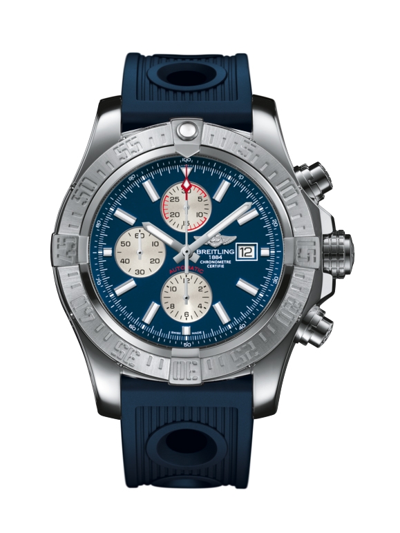 Breitling A1337111/C871/205S/A20D.1 : Super Avenger II Stainless Steel / Mariner Blue / Rubber / Folding